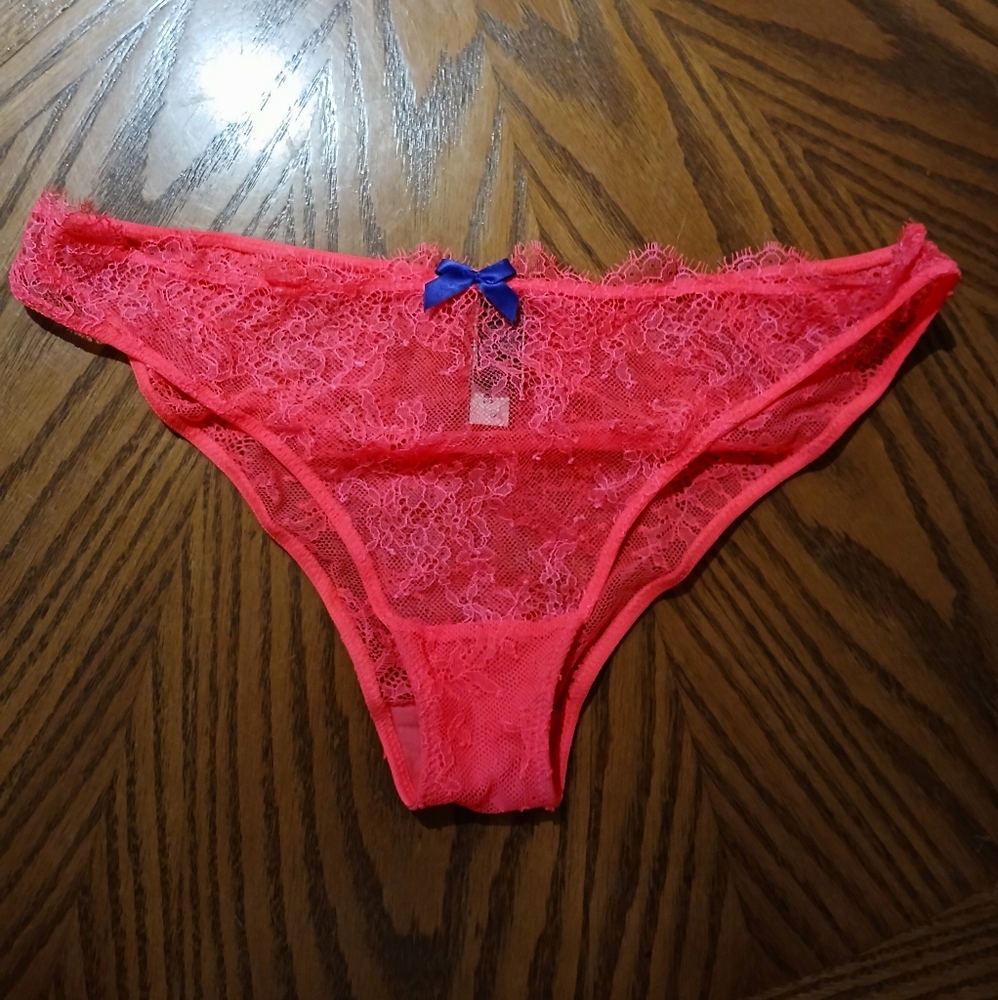 Victoria's secret size large pink panties with blue bow